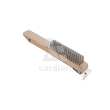 Die neueste American Style Stahldrahtbürste mit Holzgriff, Pinsel Drahtbürste Messing Drahtbürste (SJIE3023)